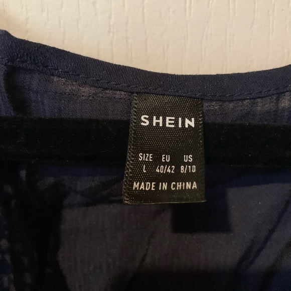 Navy blue lace trimmed dress - Picture 3 of 4